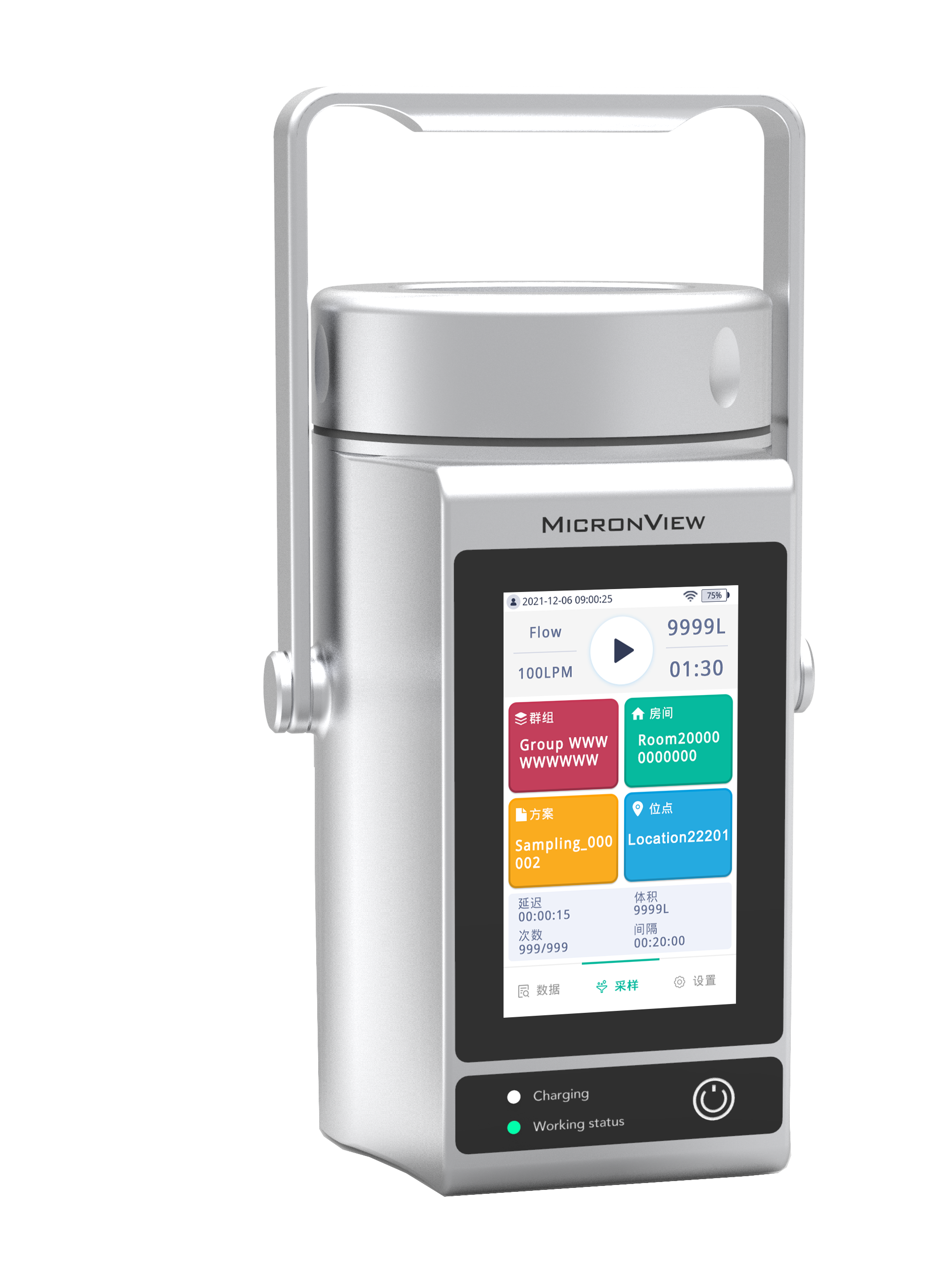 Datenexportierender Dual-Flow-BioAerosol-Probenehmer